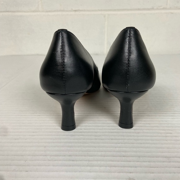 NWOT Anthropologie x Maeve Women's Leather Heart Pumps EU37/US6-6.5 Black Silver - Picture 4 of 8